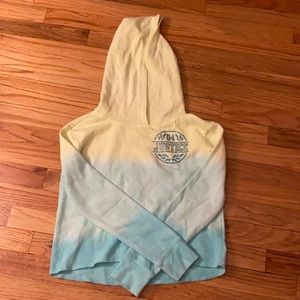 Teal color for girls cropped hoodie